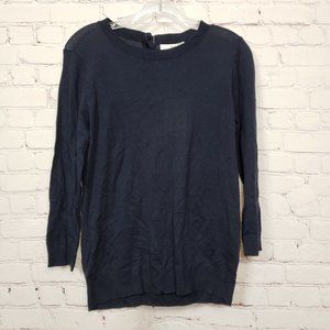 3/$18or5/$25 1901 Back Button Crewneck Sweater